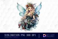 Watercolor Enchanted Christmas Fairy PNG Clipart Product Image 1
