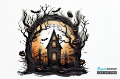Haunted House Halloween PNG Clipart Product Image 1