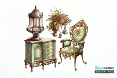 Watercolor Victorian Furniture png clipart Product Image 1