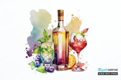 Watercolor Alcohol clipart png clipart Product Image 1