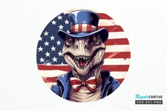 Funny 4th of July T-rex Sublimation PNG Clipart Product Image 1