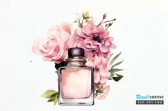 Vintage Perfume Bottles Watercolor PNG Clipart Product Image 1