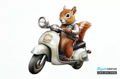 Squirrel Riding A Motorbike PNG Clipart Product Image 1