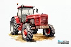 Farm Tractor Watercolor Sublimation PNG Clipart Product Image 1