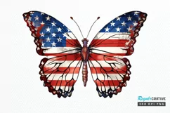 Patriotic American Flag Butterfly PNG Clipart Product Image 1