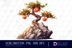 Peach Tree on The Rock Sublimation Art Product Image 1
