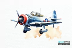 Fighter Aircraft Watercolor PNG Clipart Product Image 1
