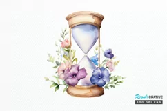 Hourglass Flower Watercolor PNG Clipart Product Image 1