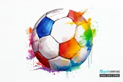 Watercolor Football PNG Clipart Product Image 1