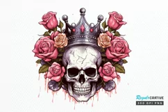 King Skull With Roses PNG Clipart Product Image 1