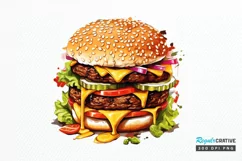 Big Hamburgers Sublimation PNG Clipart Product Image 1