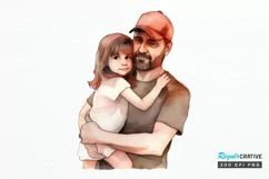 Dad and Daughter Father's Day PNG Clipart Product Image 1
