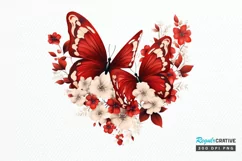 Floral Red Butterfly Couple PNG Clipart Product Image 1