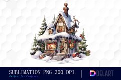 Watercolor Cozy Retro Christmas Sublimation Art Product Image 1