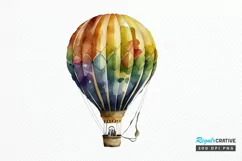 Watercolor Hot Air Balloon PNG Clipart Product Image 1