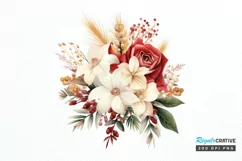 Christmas Flower Bouquet PNG Clipart Product Image 1