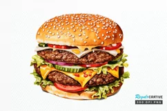 Big Hamburgers Sublimation PNG Clipart Product Image 1