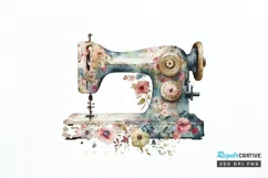 Watercolor Floral Sewing Machines PNG Clipart Product Image 1