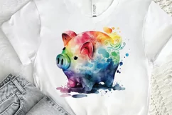 Watercolor Piggy Bank PNG Clipart Product Image 2