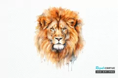 Watercolor Lion Wall Art PNG Clipart Product Image 1