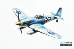 Fighter Aircraft Watercolor PNG Clipart Product Image 1