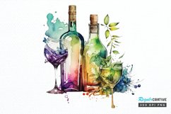 Watercolor Alcohol clipart png clipart Product Image 1
