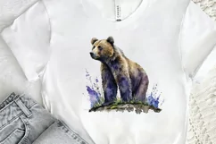 Watercolor Grizzly Bear PNG Clipart Product Image 2