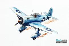 Fighter Aircraft Watercolor PNG Clipart Product Image 1