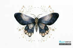 Fairy Night Moth and Moon PNG Clipart Product Image 1