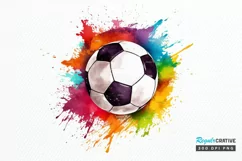 watercolor Football PNG Clipart Product Image 1
