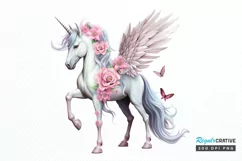 Fairy Unicorn Sublimation PNG Clipart Product Image 1