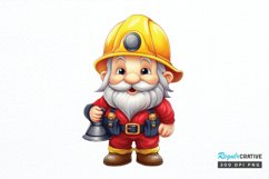 Funny Fireman Gnome Sublimation PNG Clipart Product Image 1