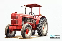 Farm Tractor Watercolor Sublimation PNG Clipart Product Image 1