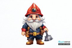 Funny Fireman Gnome Sublimation PNG Clipart Product Image 1