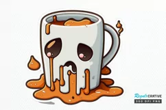 Cute And Creepy Mug Halloween Sticker PNG Clipart Product Image 1
