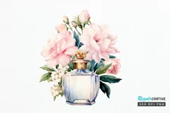 Vintage Perfume Bottles Watercolor PNG Clipart Product Image 1