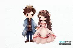 Cute Snow Princess and Prince PNG Clipart Product Image 1