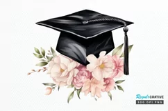Floral Graduation Caps Sublimation PNG Clipart Product Image 1