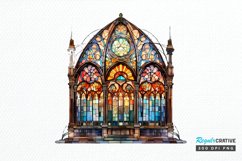 Stained Glass Old Building Sublimation PNG Clipart Product Image 1