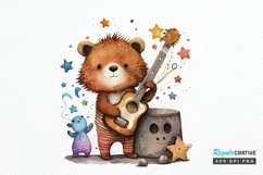Watercolor cute animal superstar PNG Clipa Product Image 1
