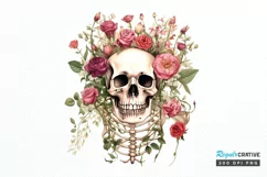 Floral Skeletons Sublimation PNG Clipart Product Image 1