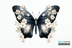 Floral Black Butterfly PNG Clipart Product Image 1