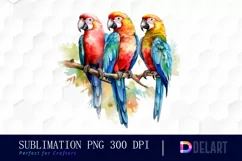 Watercolor Family of Three Sublimation Art Product Image 1