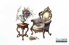 Watercolor Victorian Furniture png clipart Product Image 1