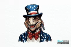 Funny 4th of July T-rex Sublimation PNG Clipart Product Image 1
