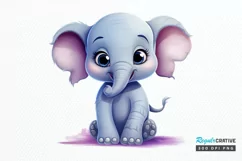 Cute Happy Baby Animal Sublimation PNG Clipart Product Image 1