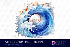 Watercolor Tsunami Sublimation Art Product Image 1