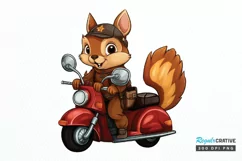 Squirrel Riding A Motorbike PNG Clipart Product Image 1