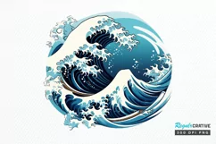 Japanese Kanagawa Wave PNG Clipart Product Image 1