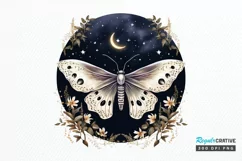 Fairy Night Moth and Moon PNG Clipart Product Image 1